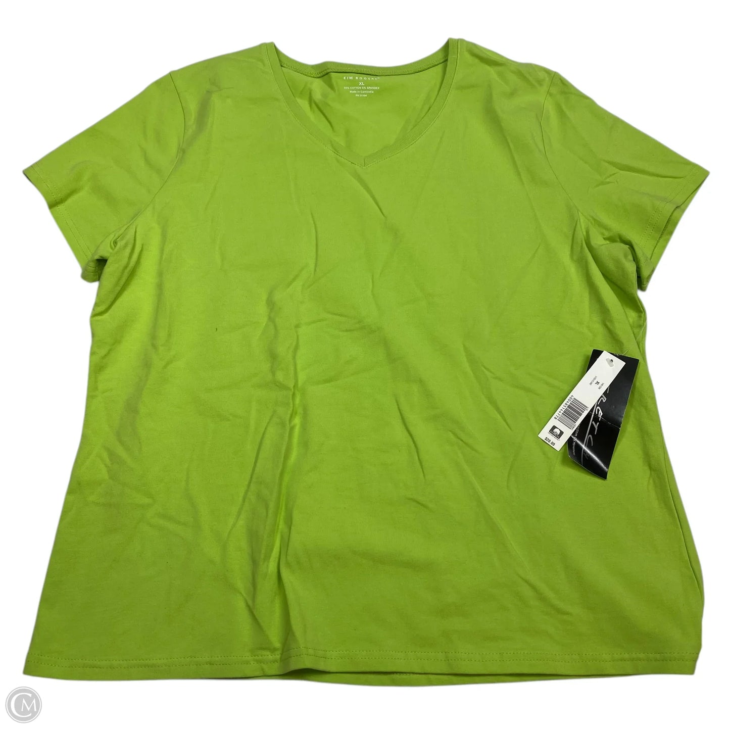 Top Short Sleeve Basic By Kim Rogers In Green, Size: Xl