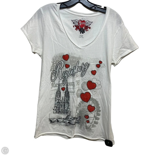 Top Short Sleeve By Clothes Mentor In White, Size: Xl