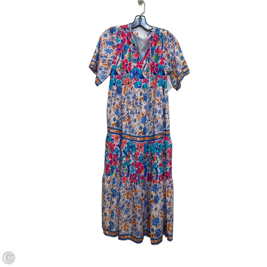 Dress Casual Midi By Clothes Mentor In Blue & Pink, Size: M