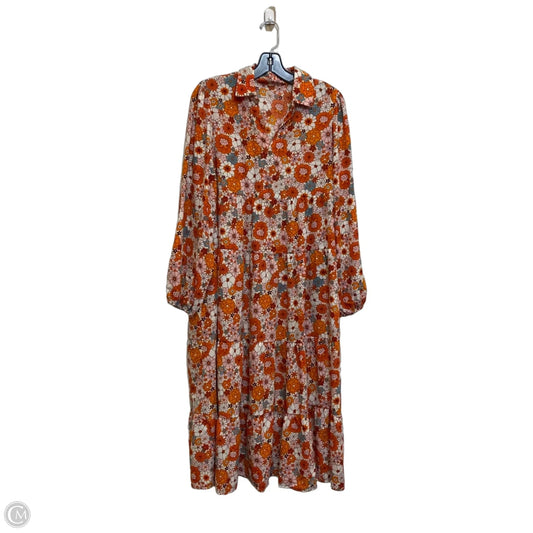 Dress Casual Midi By Cmf In Orange, Size: M