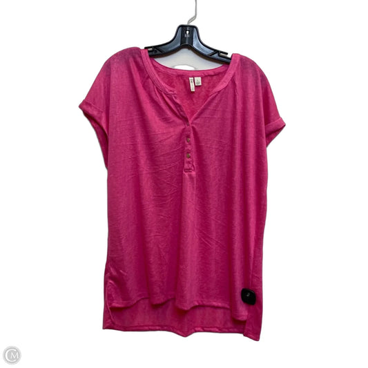 Top Short Sleeve By Cato In Pink, Size: L