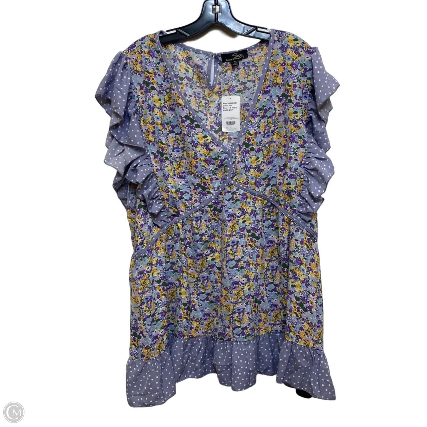 Top Sleeveless By Suzanne Betro In Purple, Size: 4x