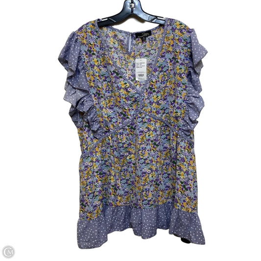 Top Sleeveless By Suzanne Betro In Purple, Size: 4x