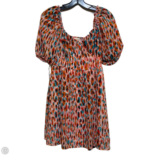 Dress Casual Short By Jessica Simpson In Orange & Pink, Size: M