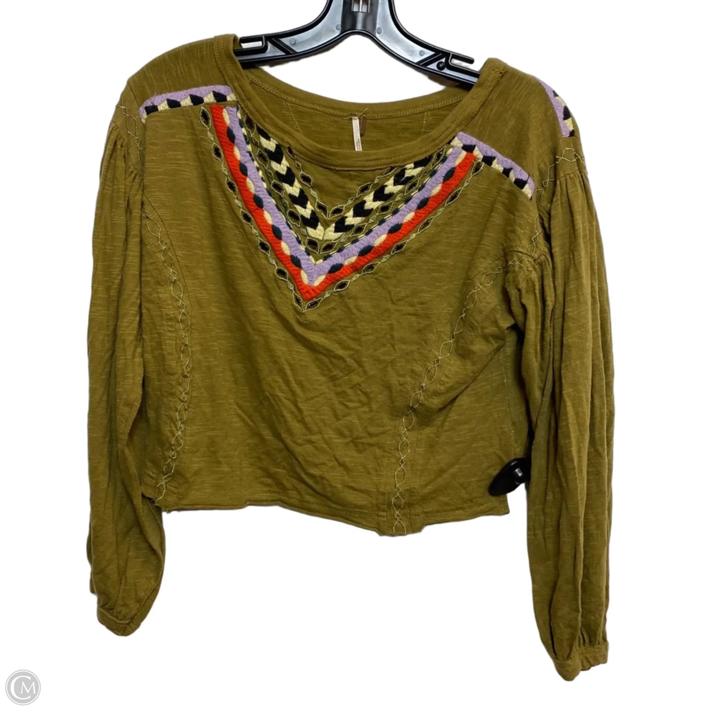 Top Long Sleeve By Free People In Green, Size: S
