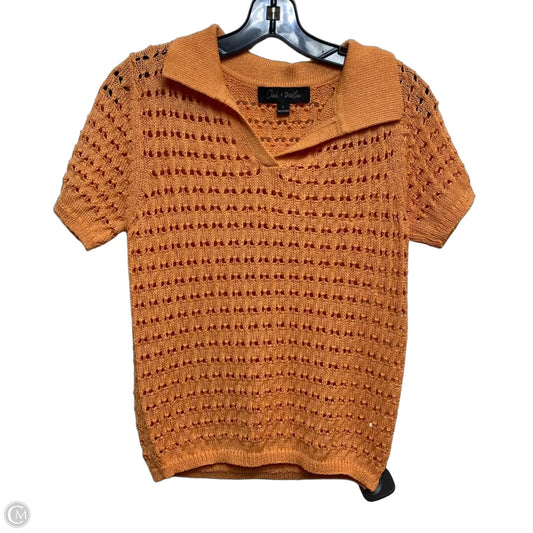 Top Short Sleeve By Oak & Trellis In Orange, Size: L