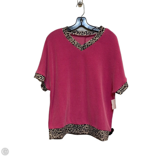 Top Short Sleeve By Cmf In Pink, Size: L