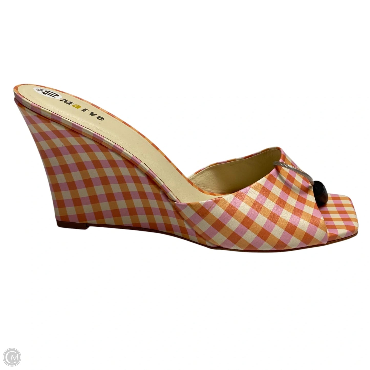 Sandals Heels Wedge By Maeve In Orange & Pink, Size: 10