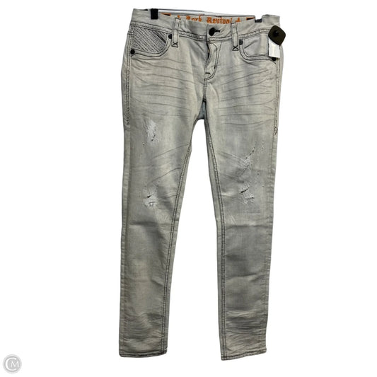 Jeans Skinny By Rock Revival In Grey Denim, Size: 8
