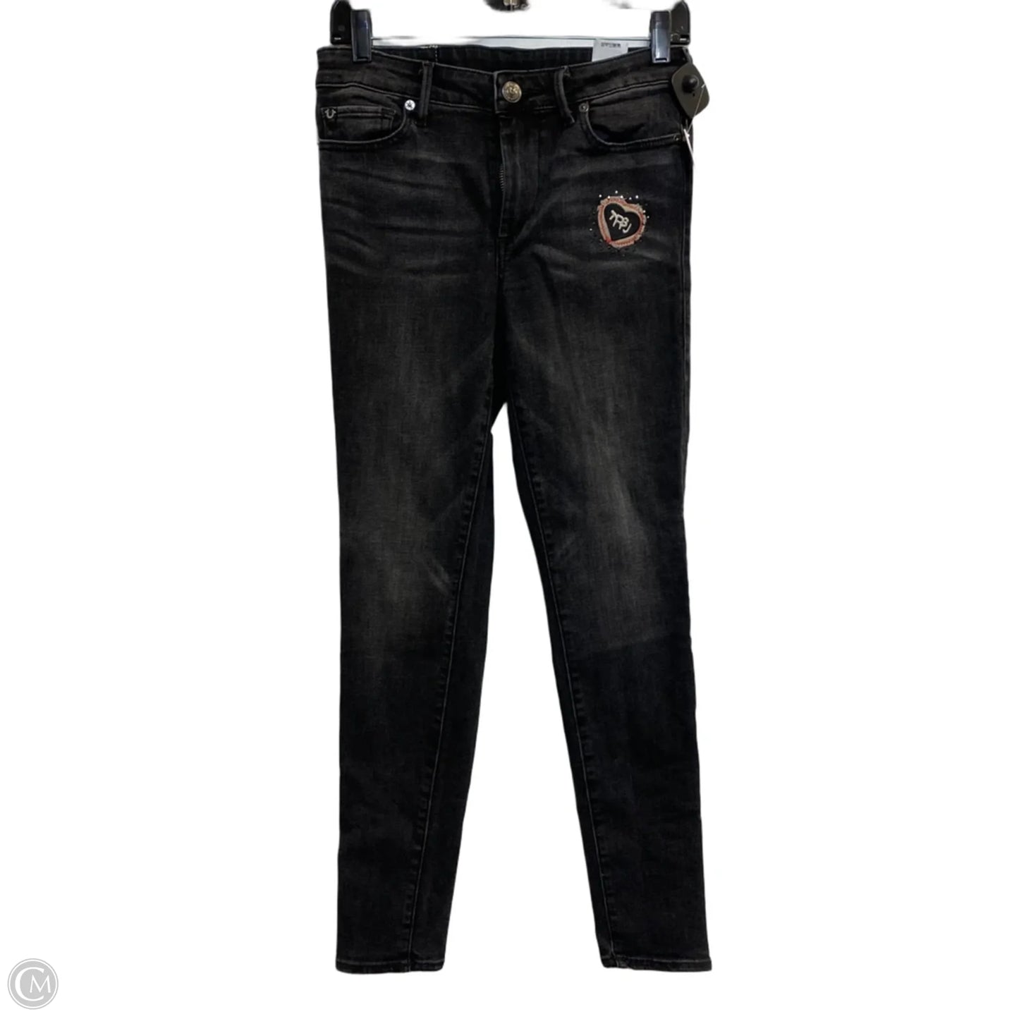 Jeans Designer By True Religion In Black Denim, Size: 6
