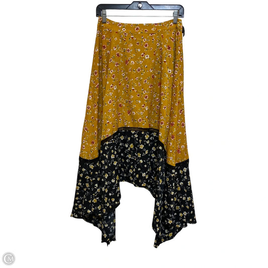Skirt Maxi By Anthropologie In Black & Yellow, Size: S