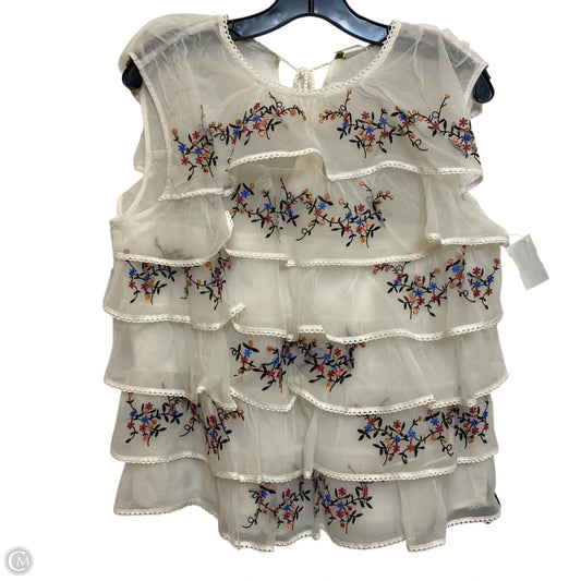 Top Sleeveless By Anthropologie In White, Size: M