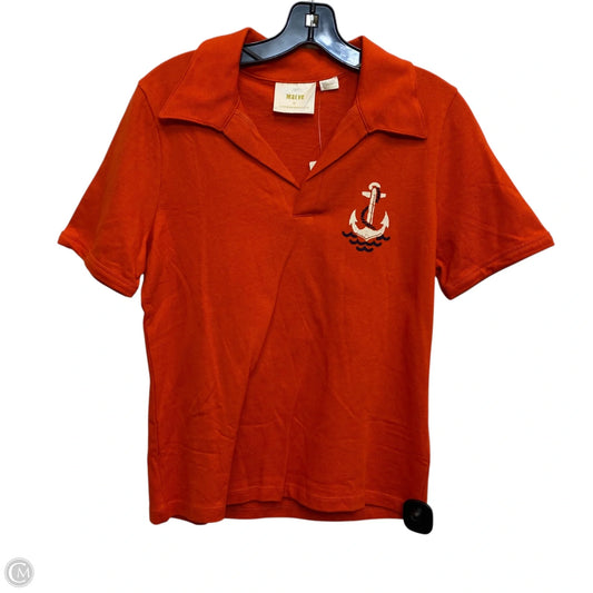 Top Short Sleeve By Maeve In Orange, Size: M