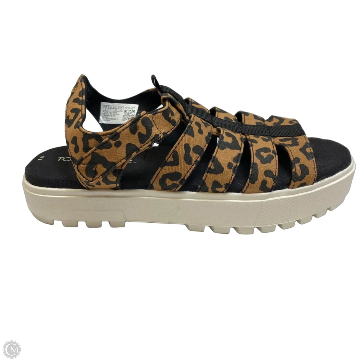 Sandals Flats By Toms In Animal Print, Size: 9