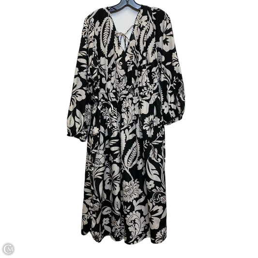 Dress Casual Midi By Blush In Black & White, Size: 3x
