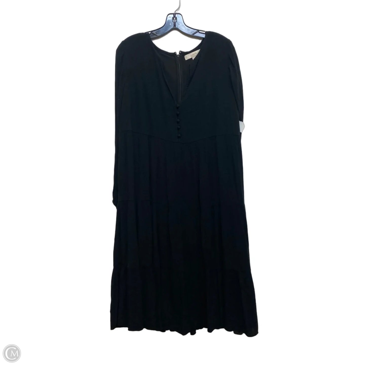 Dress Casual Midi By Loft In Black, Size: M