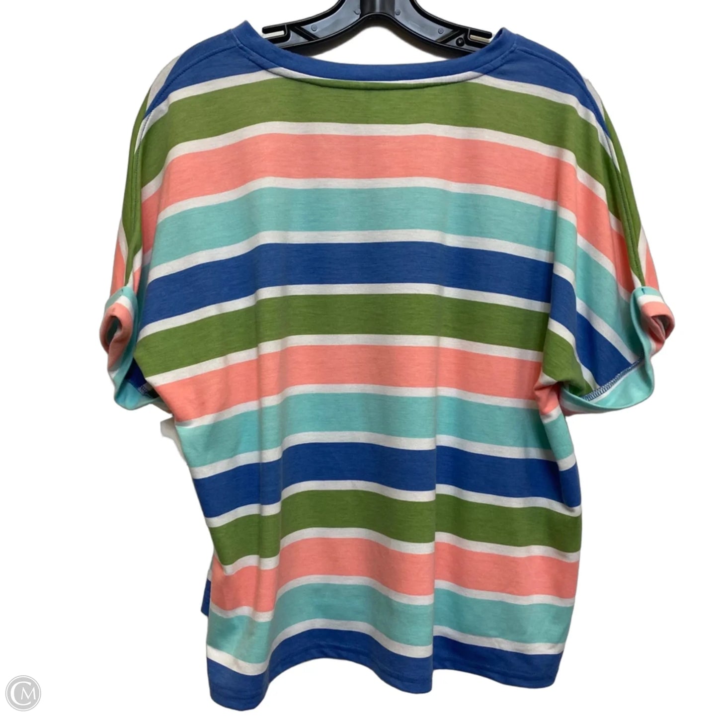 Top Short Sleeve By Crown And Ivy In Black & Pink, Size: L