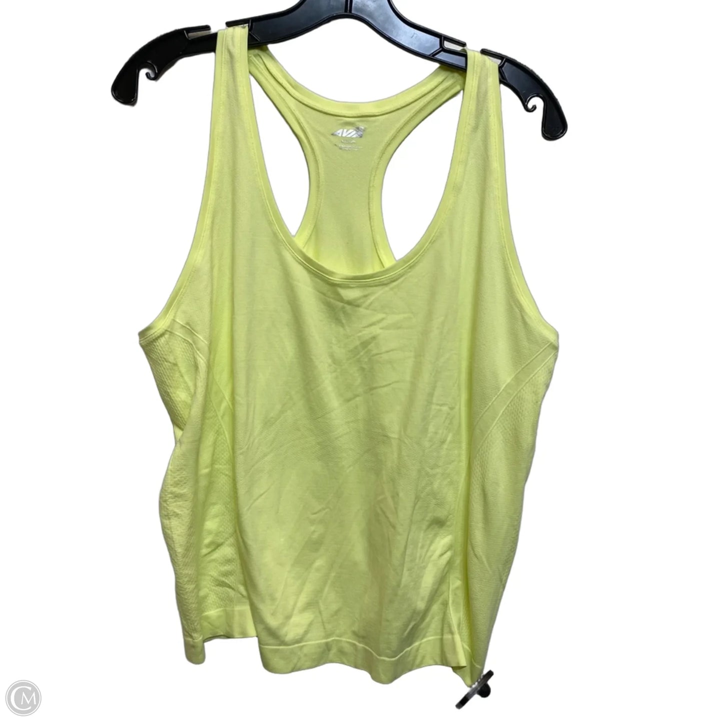 Athletic Tank Top By Avia In Yellow, Size: Xxl