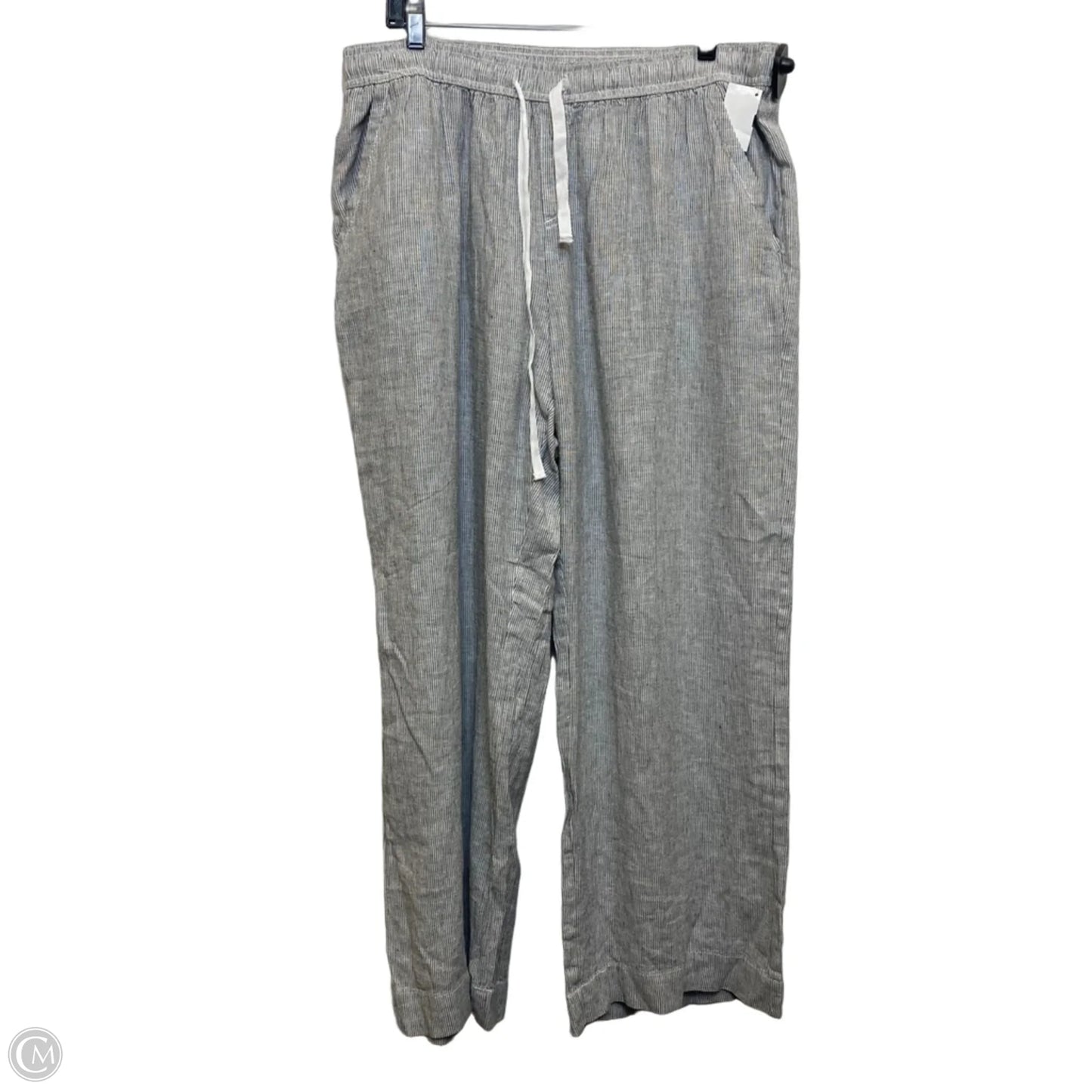 Pants Linen By Briggs In Blue & White, Size: Xl
