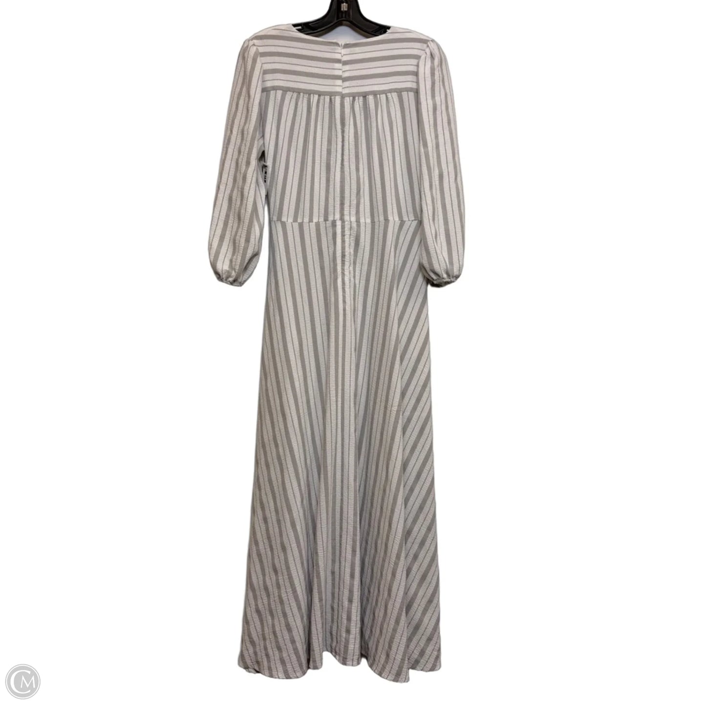 Dress Casual Maxi By Calvin Klein In Grey & White, Size: M