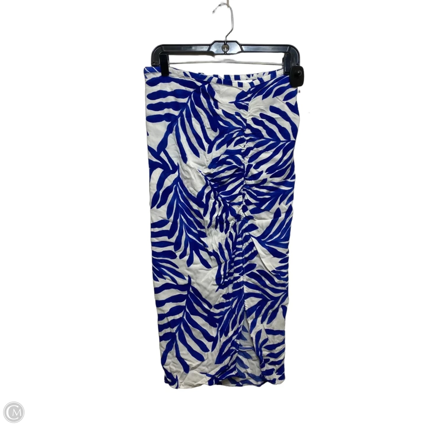 Skirt Midi By H&m In Blue & White, Size: L