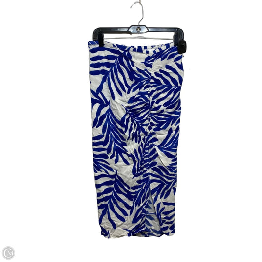 Skirt Midi By H&m In Blue & White, Size: L