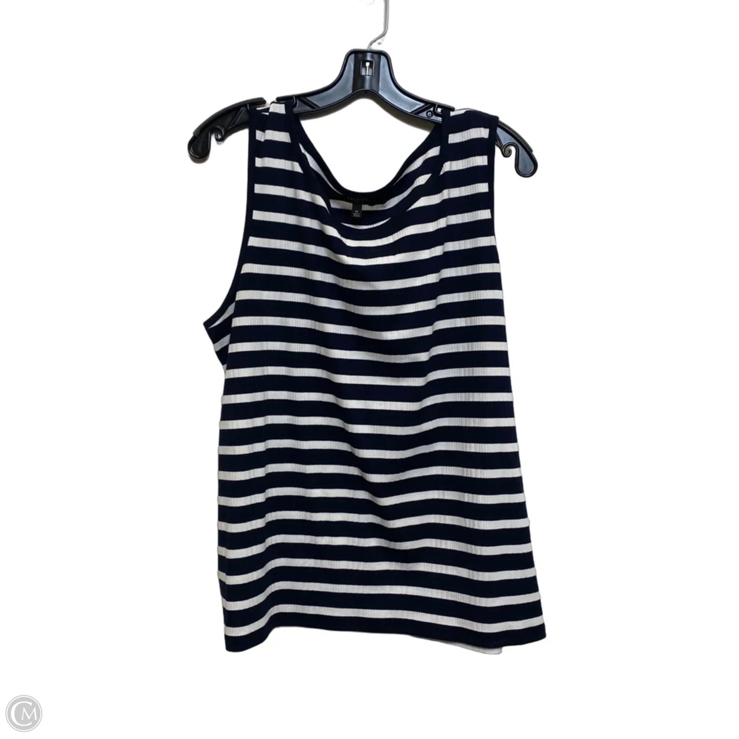 Top Sleeveless By Talbots In Blue & White, Size: 2x