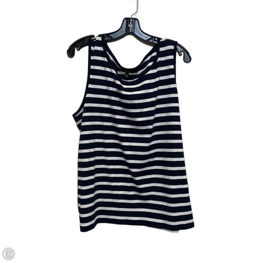 Top Sleeveless By Talbots In Blue & White, Size: 2x