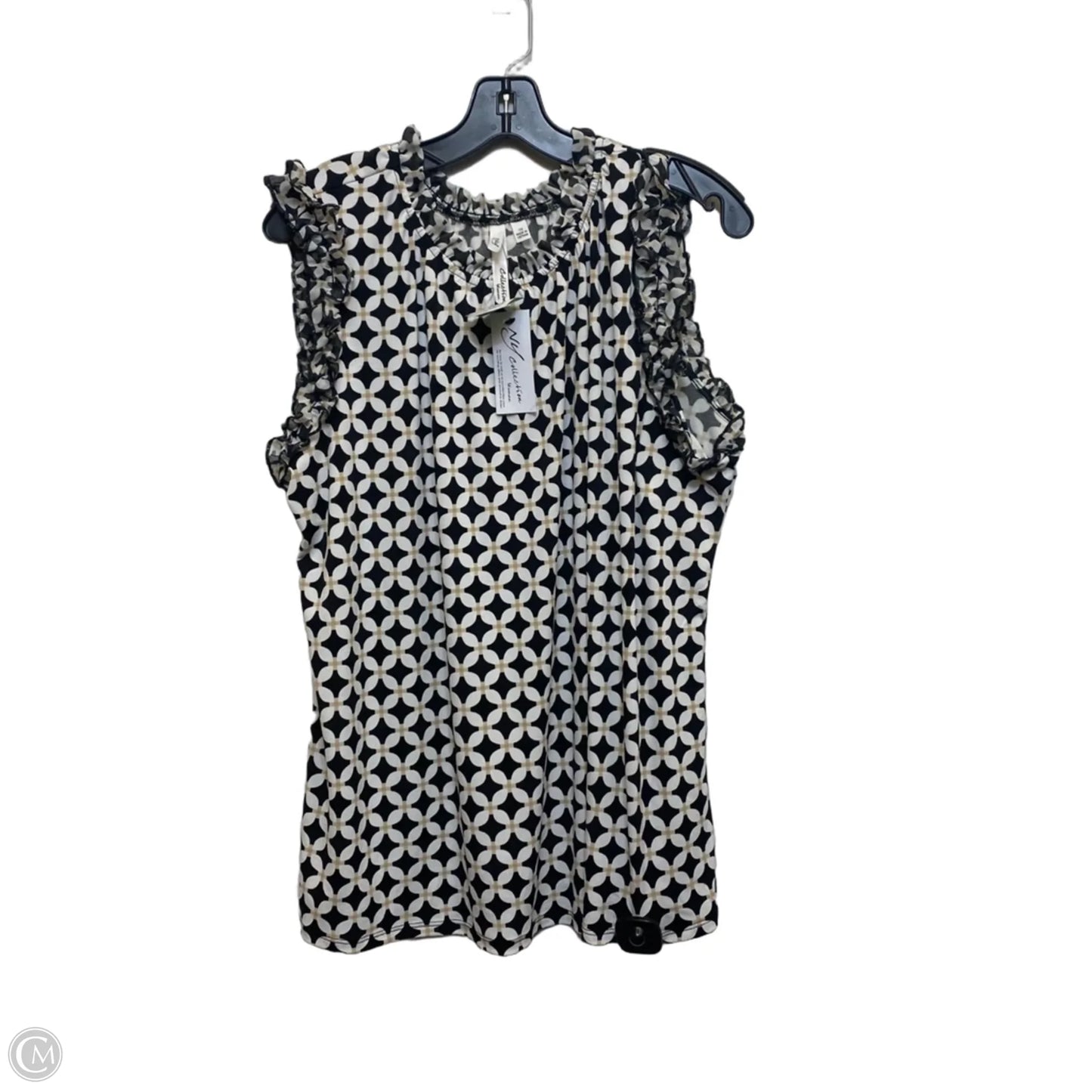 Top Sleeveless By Ny Collection In Black & White, Size: 1x