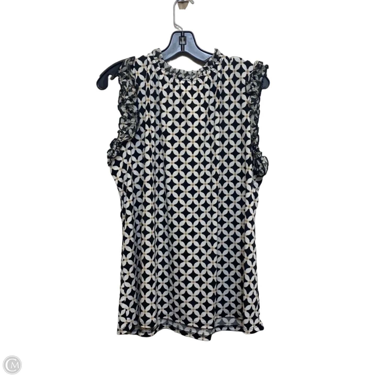 Top Sleeveless By Ny Collection In Black & White, Size: 1x