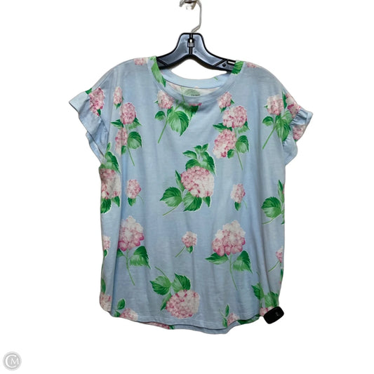 Top Short Sleeve By Crown And Ivy In Blue & Pink, Size: L