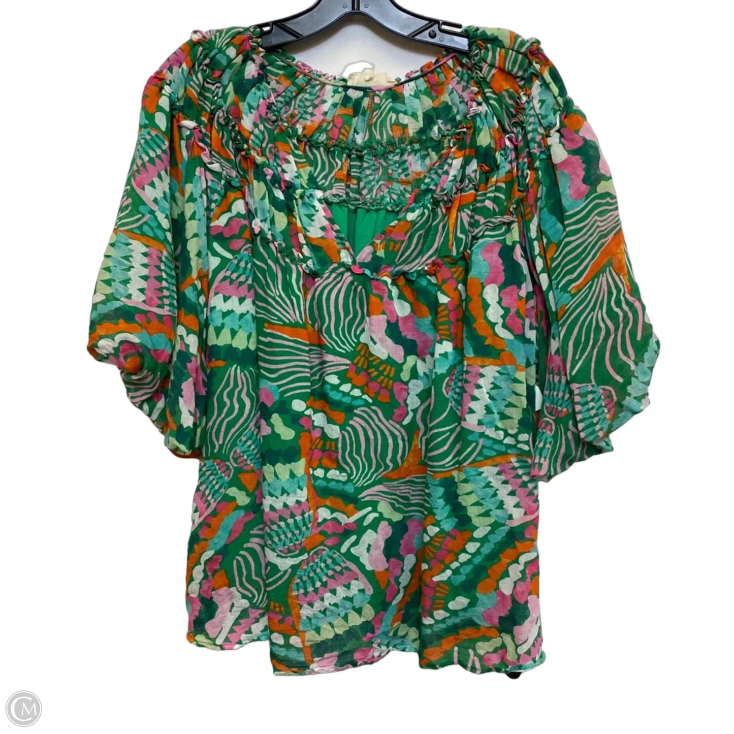Top Short Sleeve By Entro In Green, Size: L