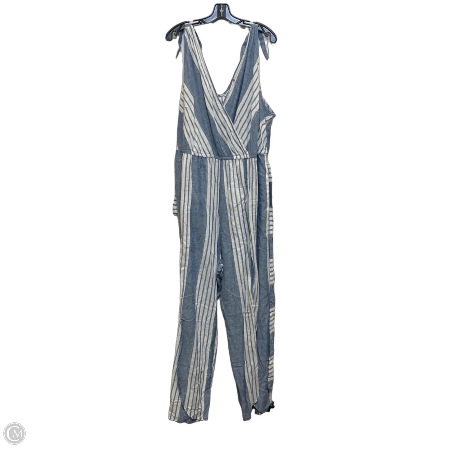 Jumpsuit By Cato In Blue & White, Size: 4x