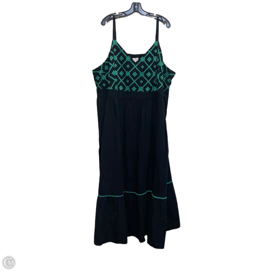 Dress Casual Maxi By Ava & Viv In Black & Green, Size: 4x
