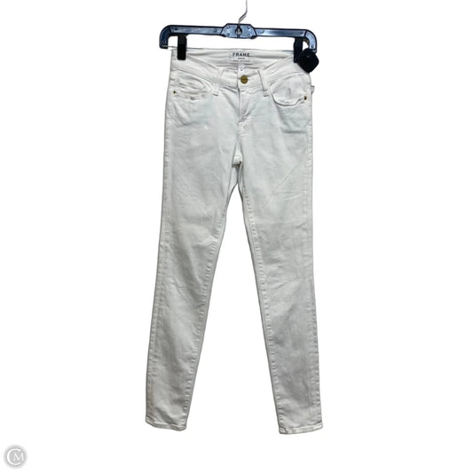 Jeans Designer By Frame In White Denim, Size: 0