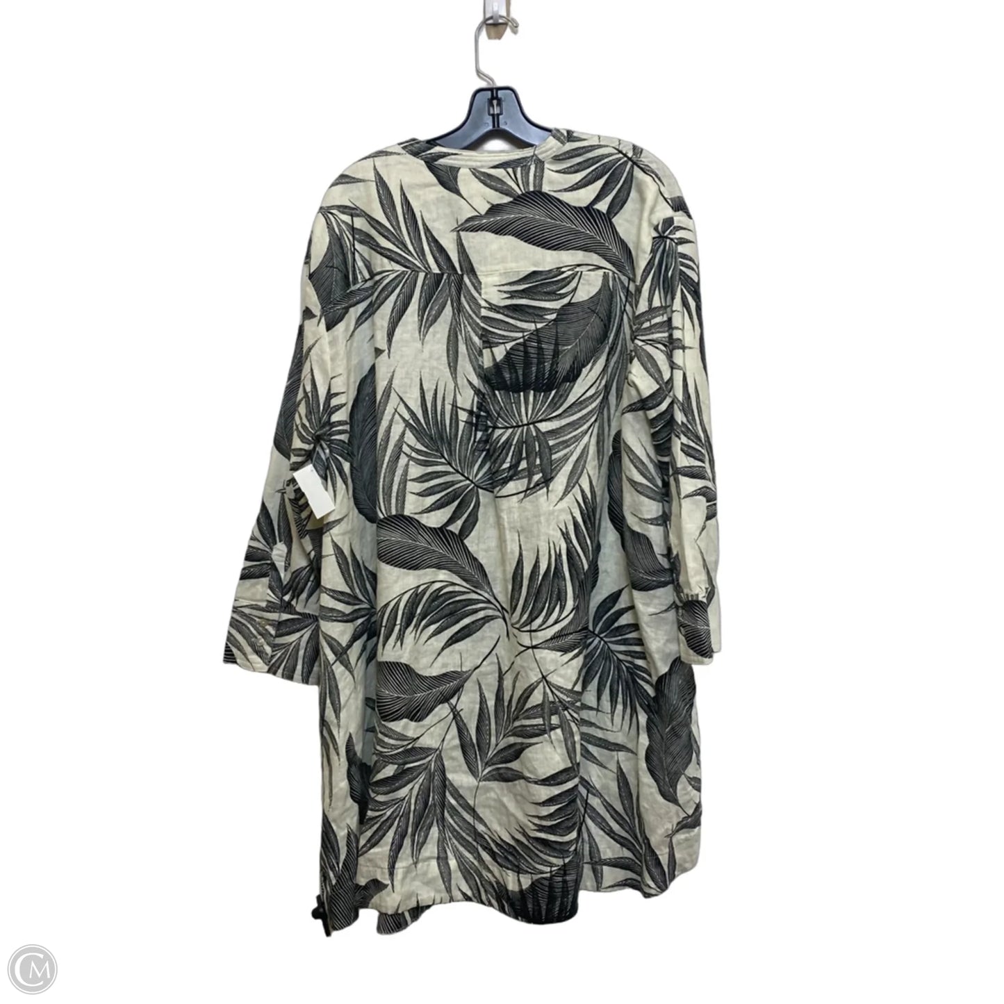 Top Long Sleeve By Tahari In Black & Cream, Size: Xl