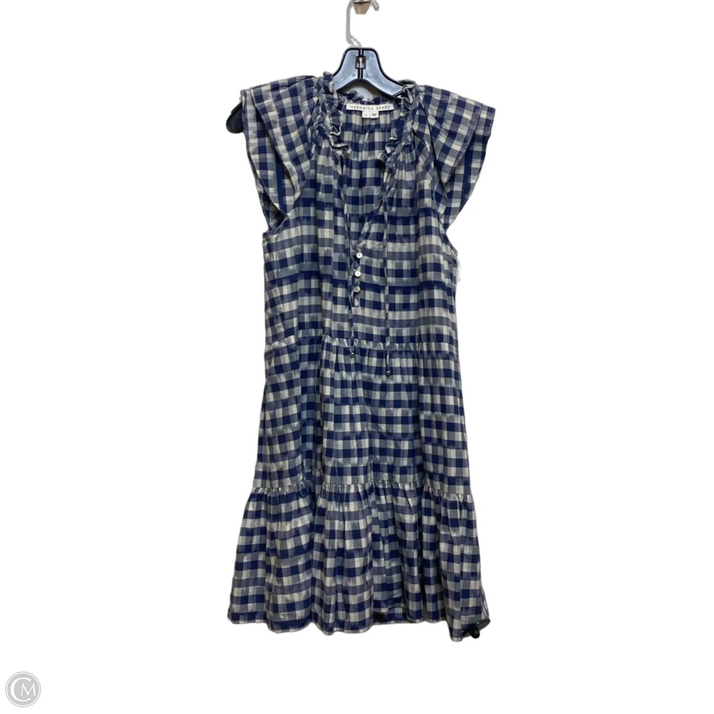 Dress Designer By Veronica Beard In Blue & Cream, Size: M