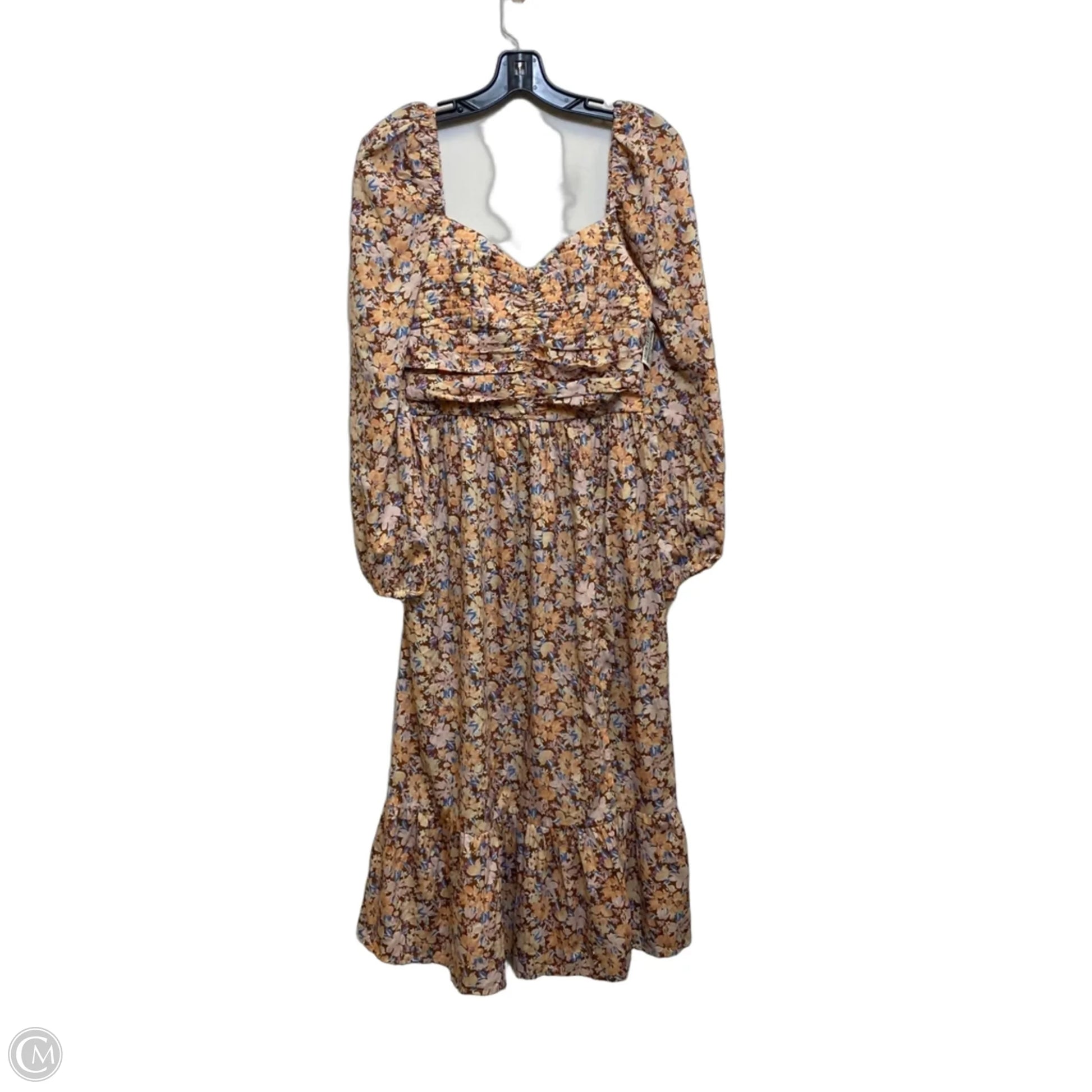 band of the free brown dress Band of the Free Brown Marigold Floral Print