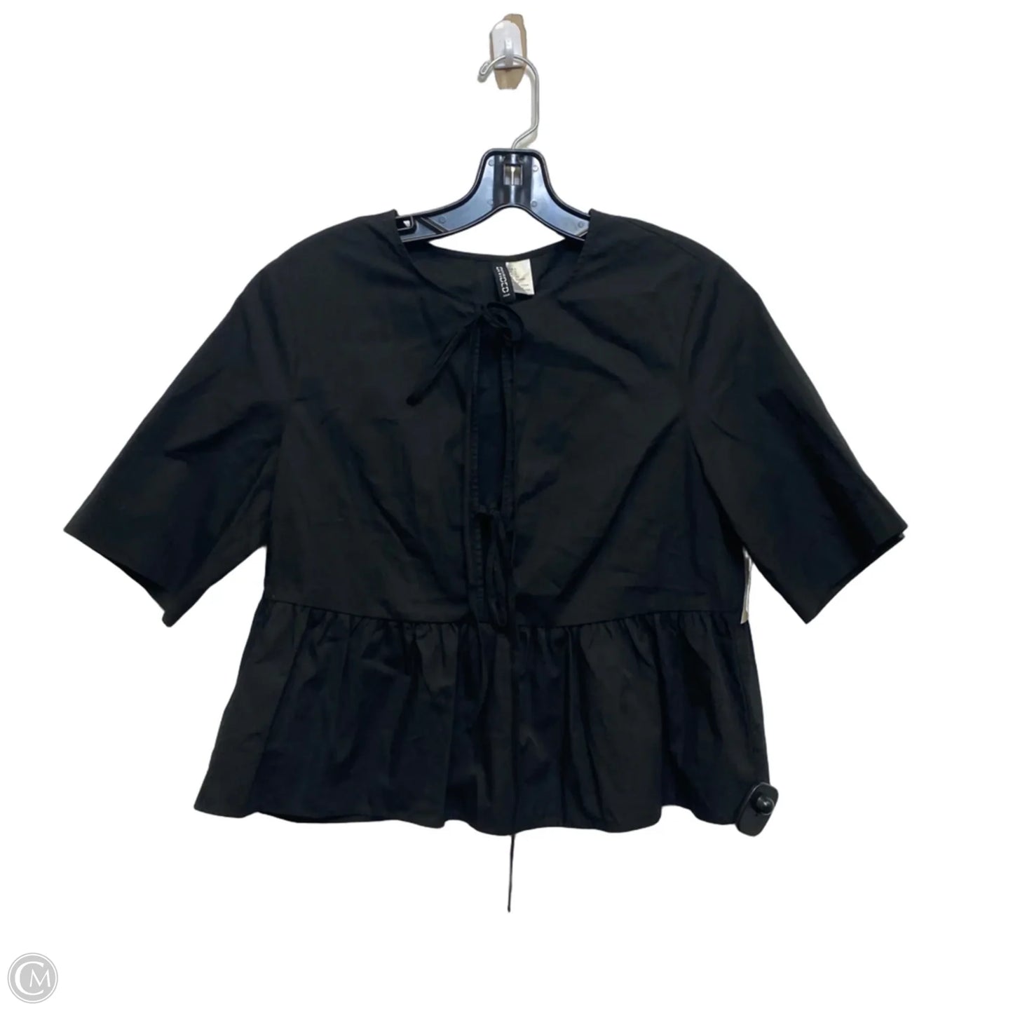 Top Short Sleeve By H&m In Black, Size: S