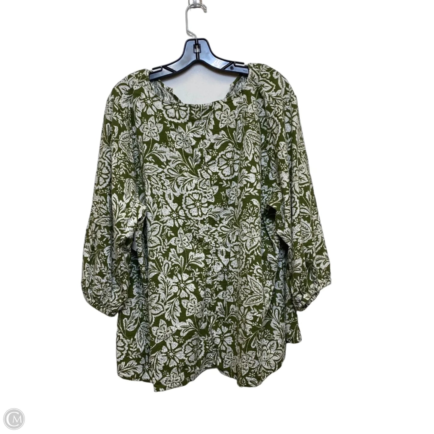 Top 3/4 Sleeve By Lane Bryant In Green, Size: 3x