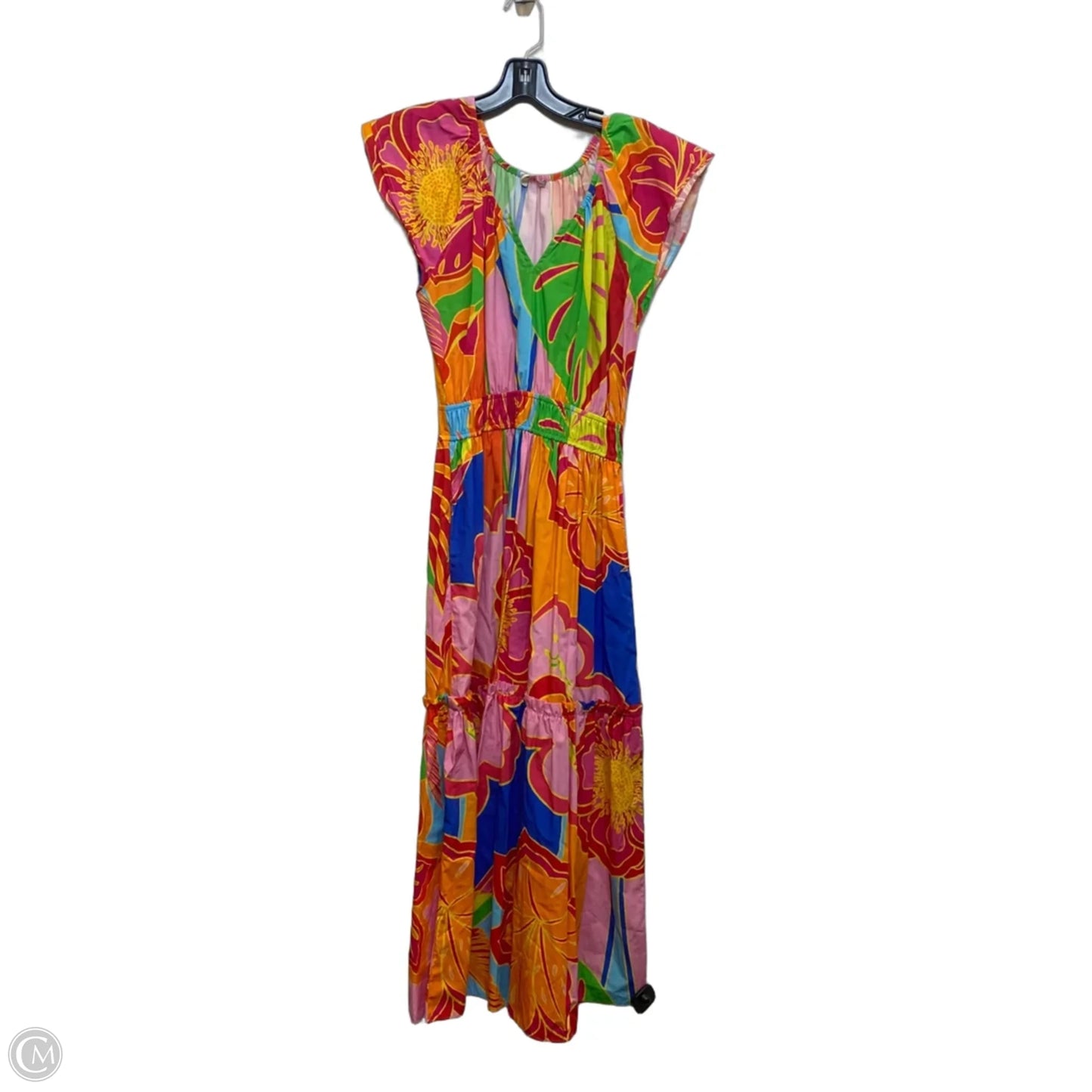 Dress Casual Midi By Maude Vivante In Orange & Pink, Size: Xl