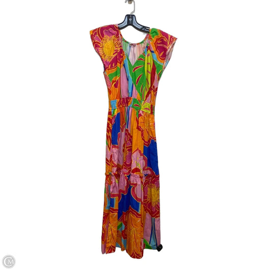 Dress Casual Midi By Maude Vivante In Orange & Pink, Size: Xl