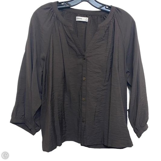 Top Long Sleeve By Sonoma In Brown, Size: Lp
