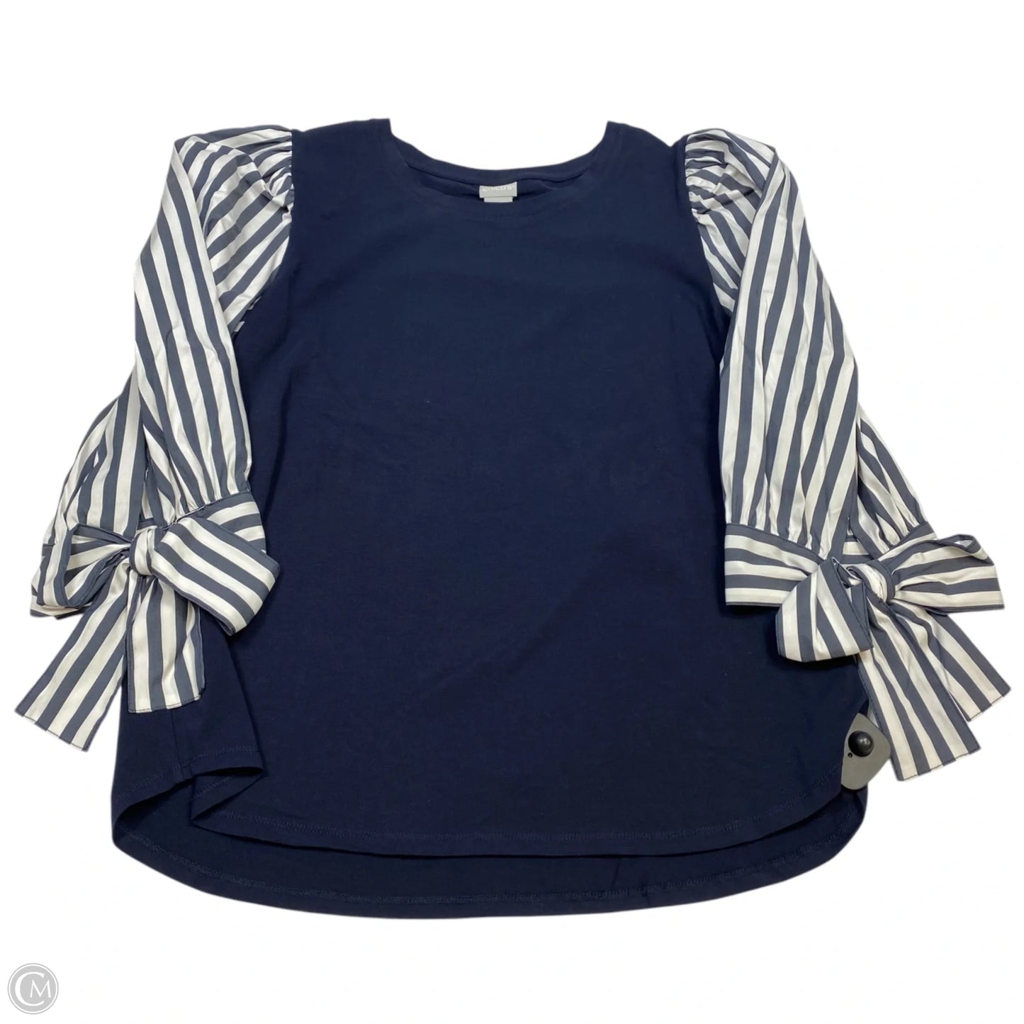 Top 3/4 Sleeve By Chicos In Navy, Size: L