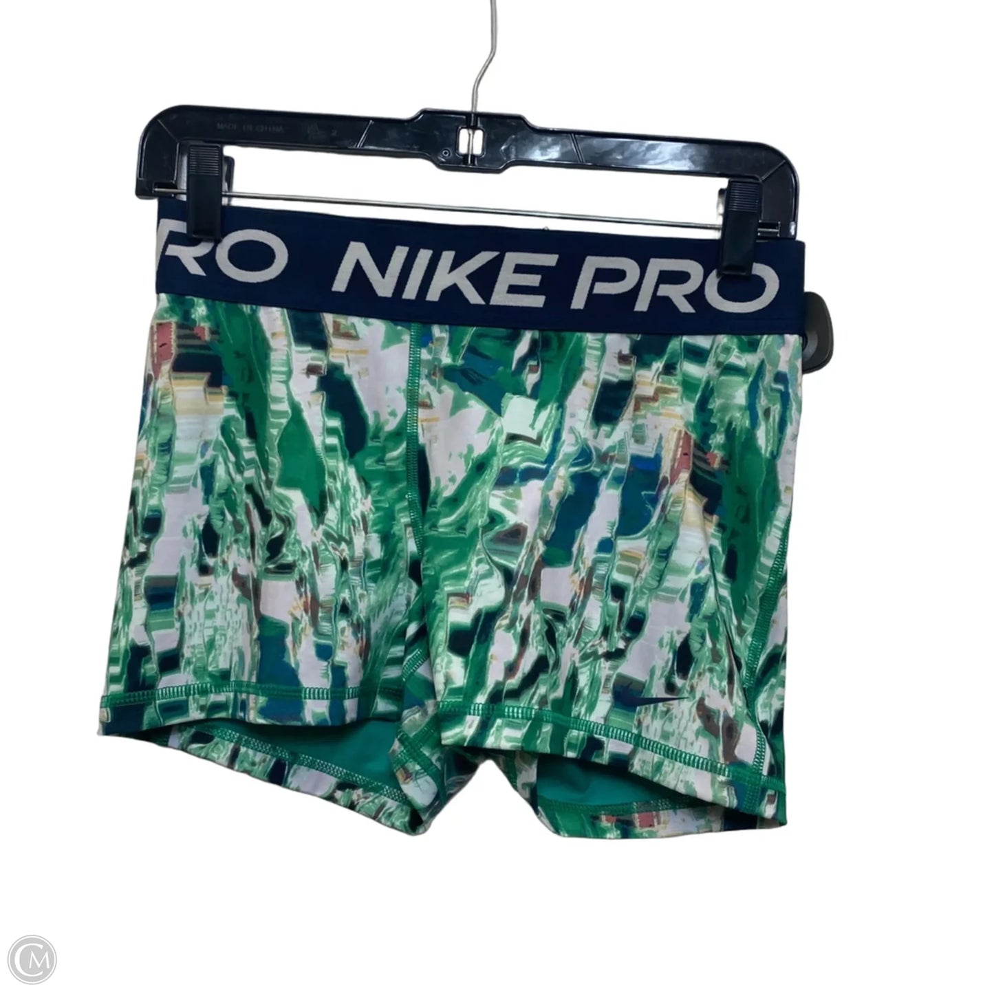 Athletic Shorts By Nike In Blue & Green, Size: M
