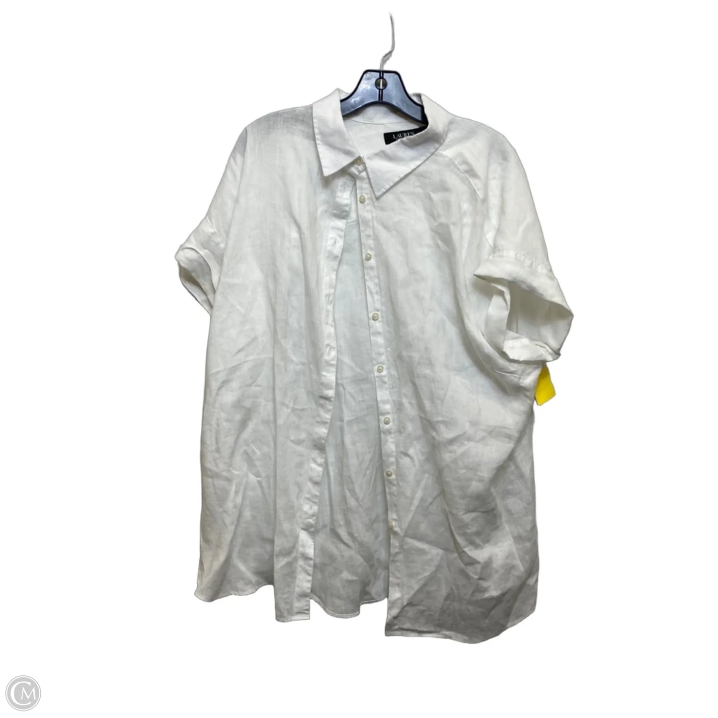Top Short Sleeve By Lauren By Ralph Lauren In White, Size: 2x