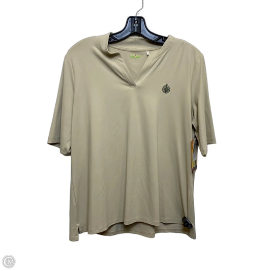 Athletic Top Short Sleeve By Swing In Tan, Size: L