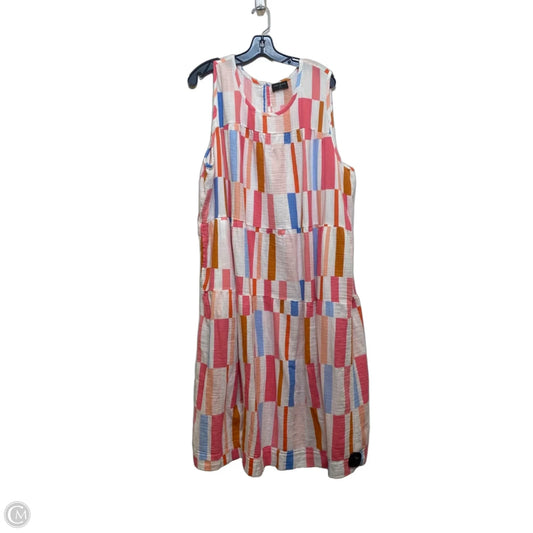 Dress Casual Midi By Lane Bryant In Pink & White, Size: 4x