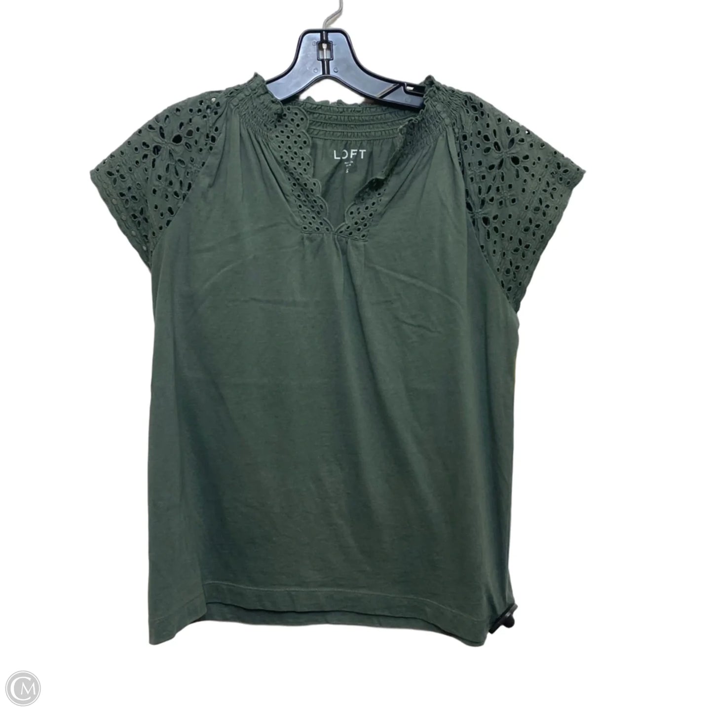 Top Short Sleeve By Loft In Green, Size: S