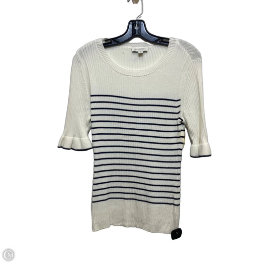 Top Short Sleeve By Free Assembly In Blue & White, Size: M